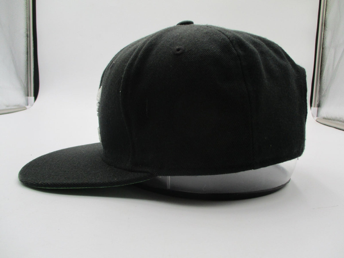 Adidas Hat Cap Snap Back Mens One Size Black Trefoil Logo Green Brim Embroidered4