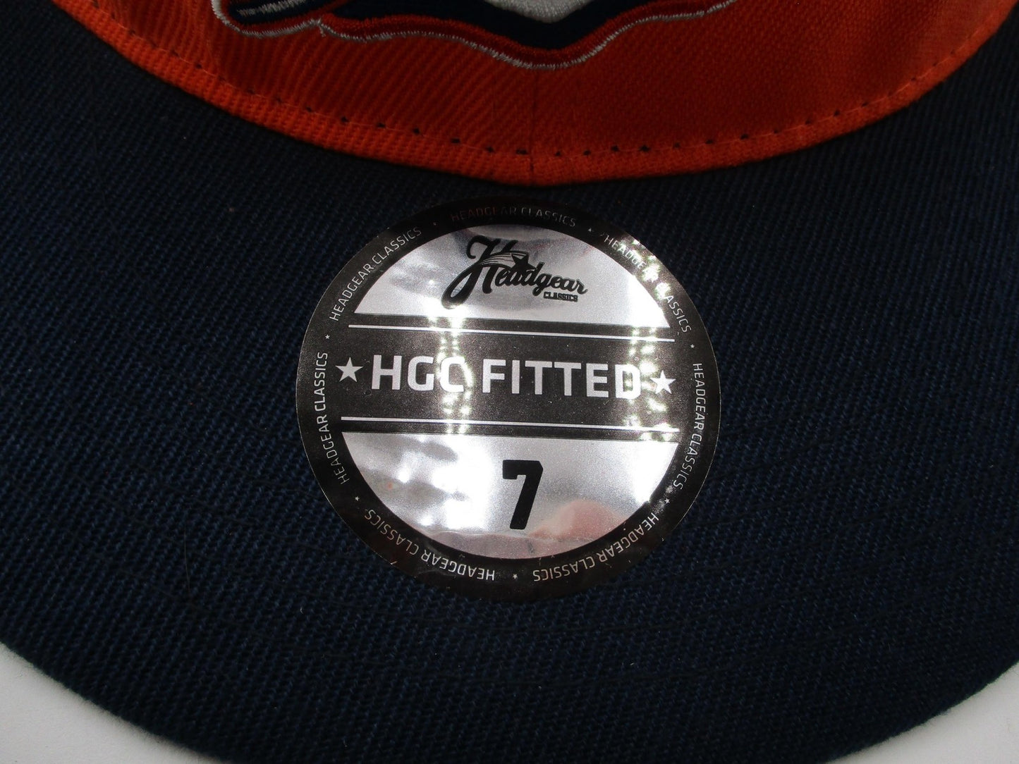 Detroit Stars Hat Cap Fitted Mens 7 Orange Navy Negro Leagues Baseball Headgear6
