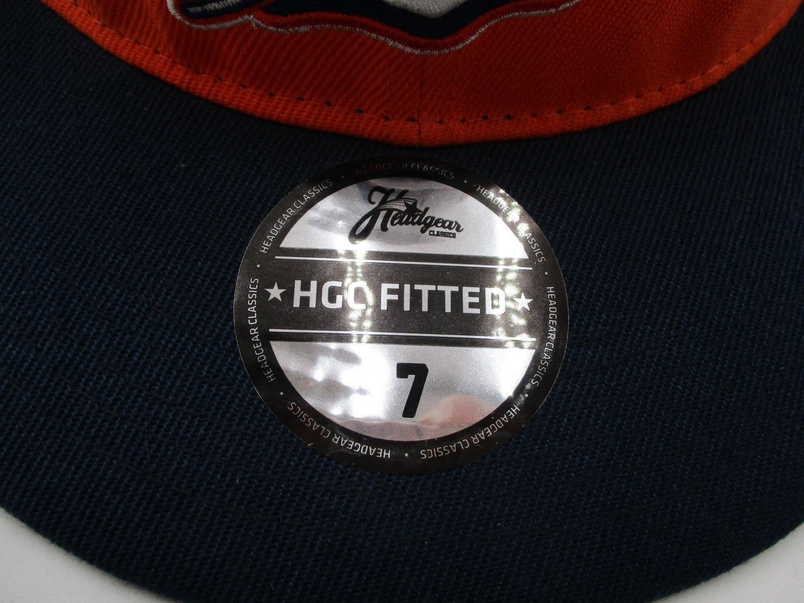 Detroit Stars Hat Cap Fitted Mens 7 Orange Navy Negro Leagues Baseball Headgear6
