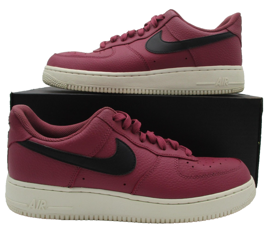 Nike Air Force 1 Low Shoes Mens Sz 9.5 Red Black Leather Low Top AA4083-601 1U50