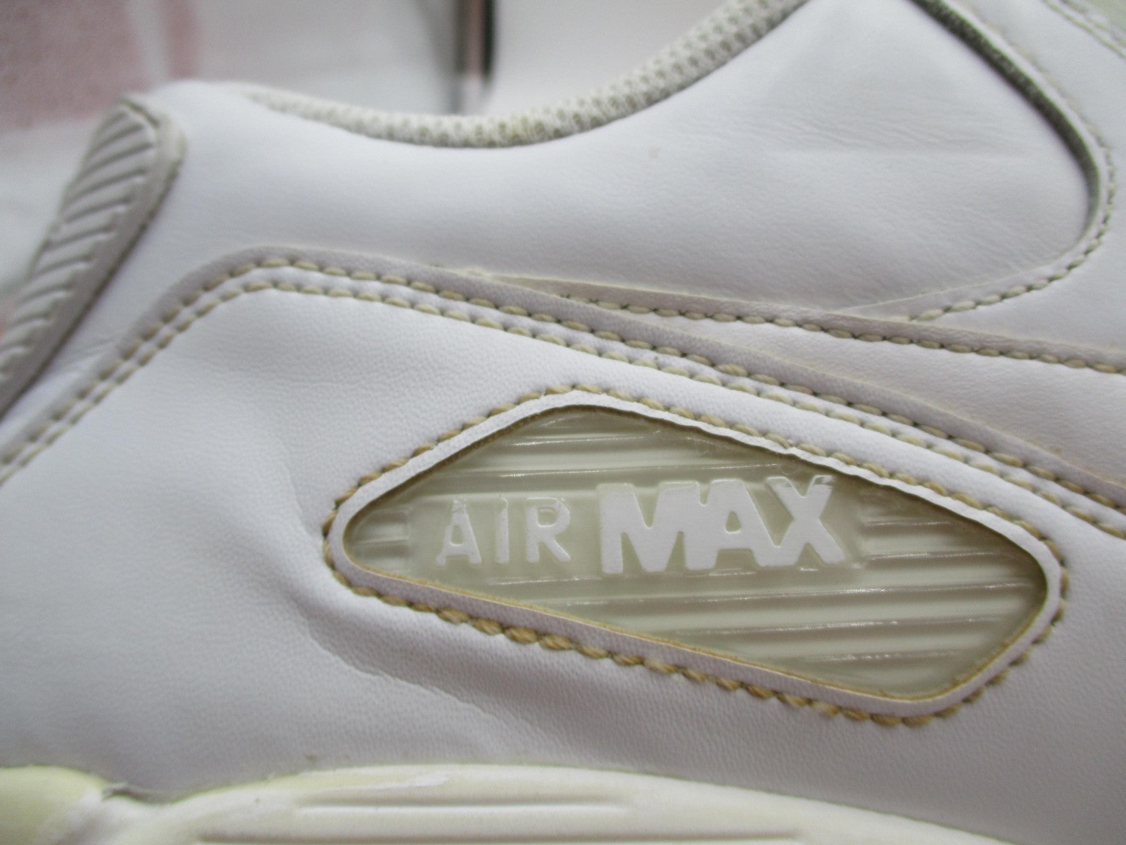 Nike Air Max 90 Shoes Mens Size 11.5 White Leather Classic Retro 302519113 1D78
