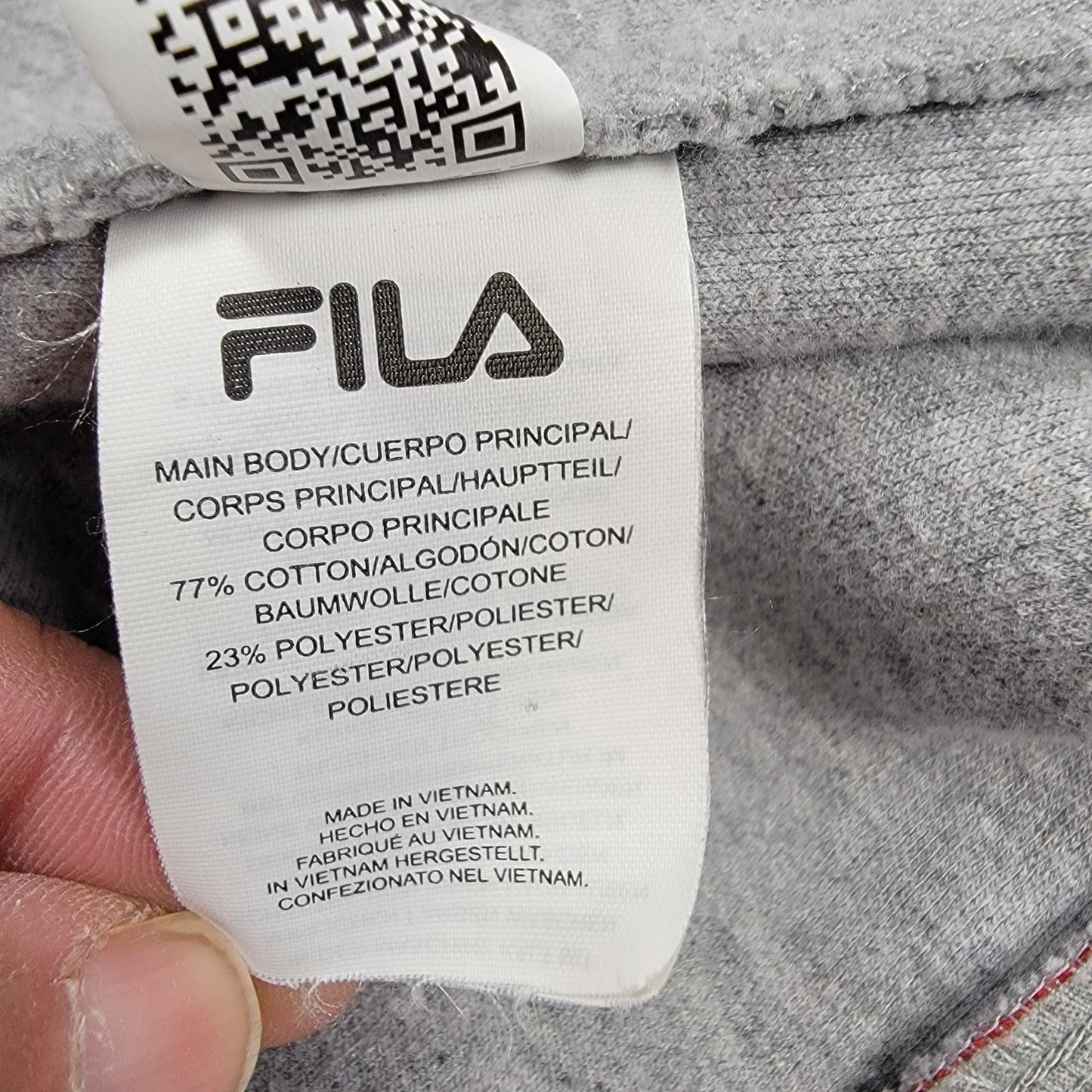 Fila Mens Zip Up Jacket Sz L Gray