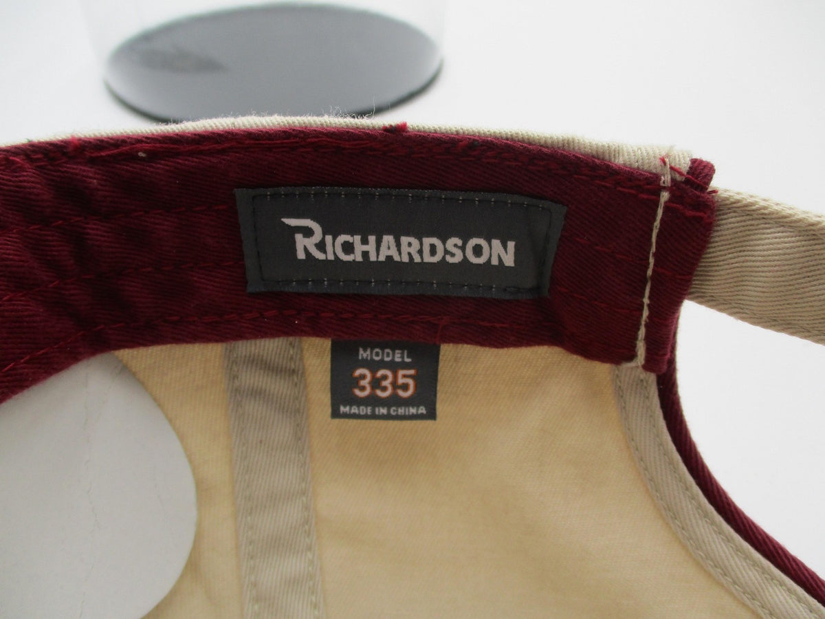 Richardson Hat Cap Strap Back Mens One Size Beige Maroon Baseball Twill 3359