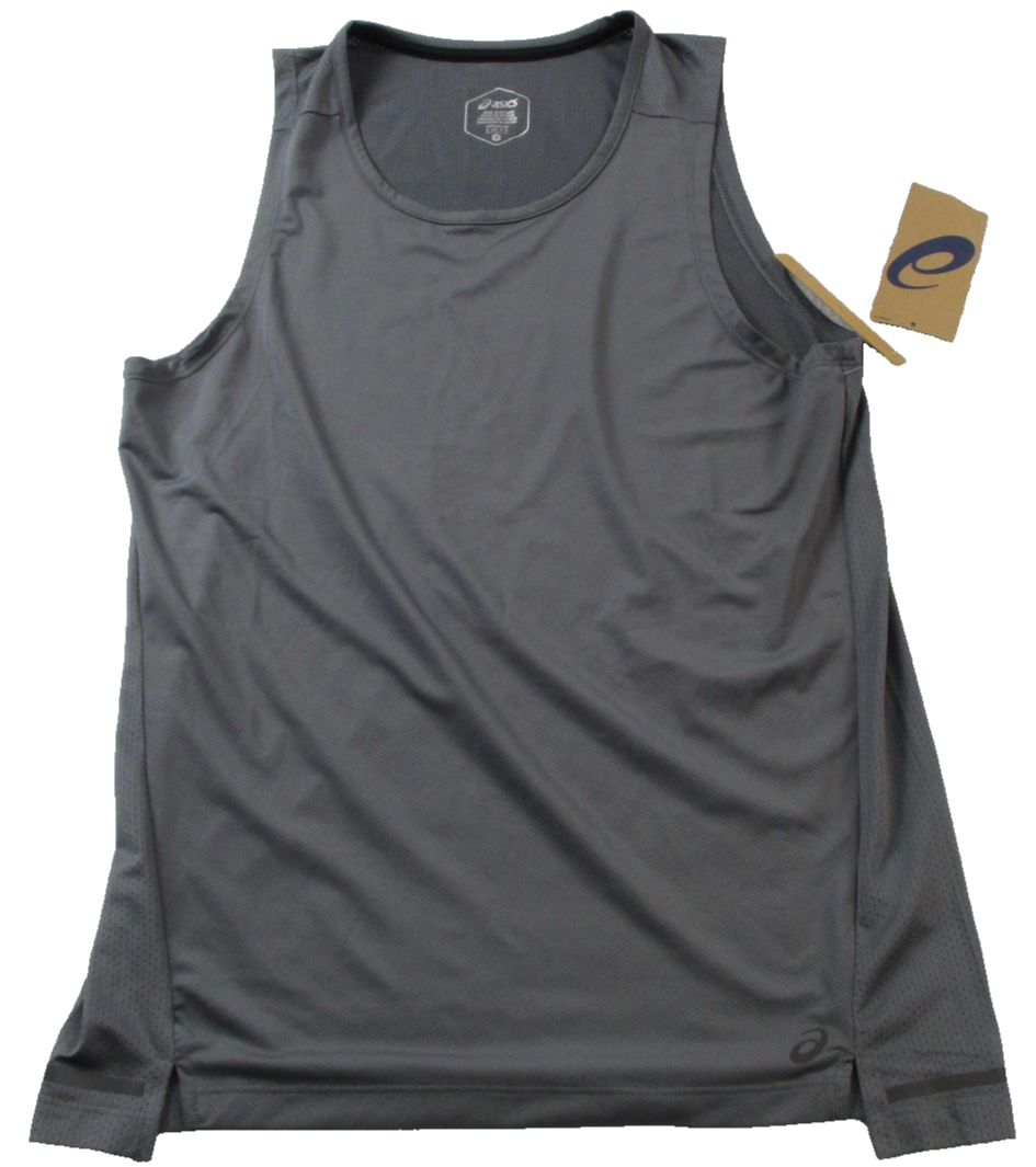 ASICS Mixed Media Tank Top Mens Small Gray Reflective Running ACTV3234MS5 15030
