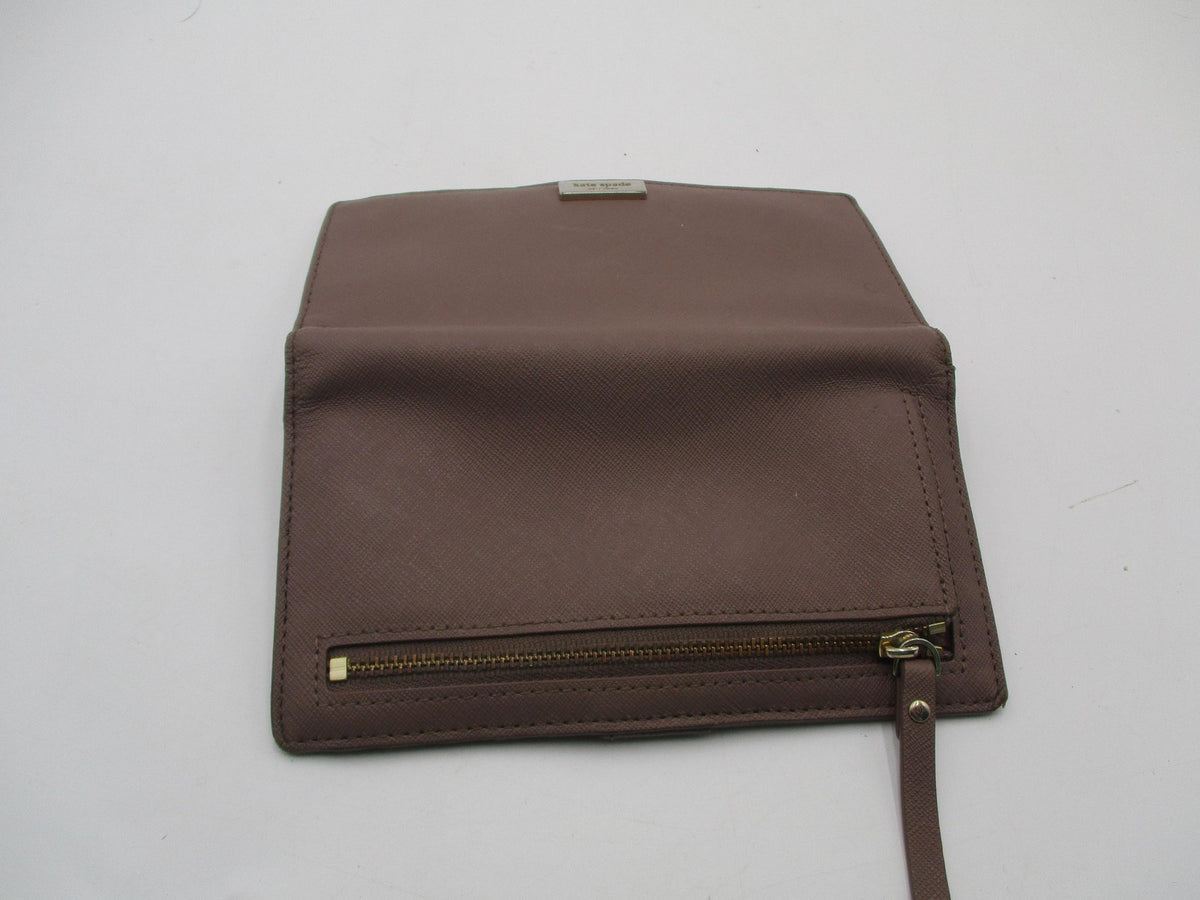 Kate Spade Wallet Women's One Size Brown Leather Wristlet Folding ID Case11