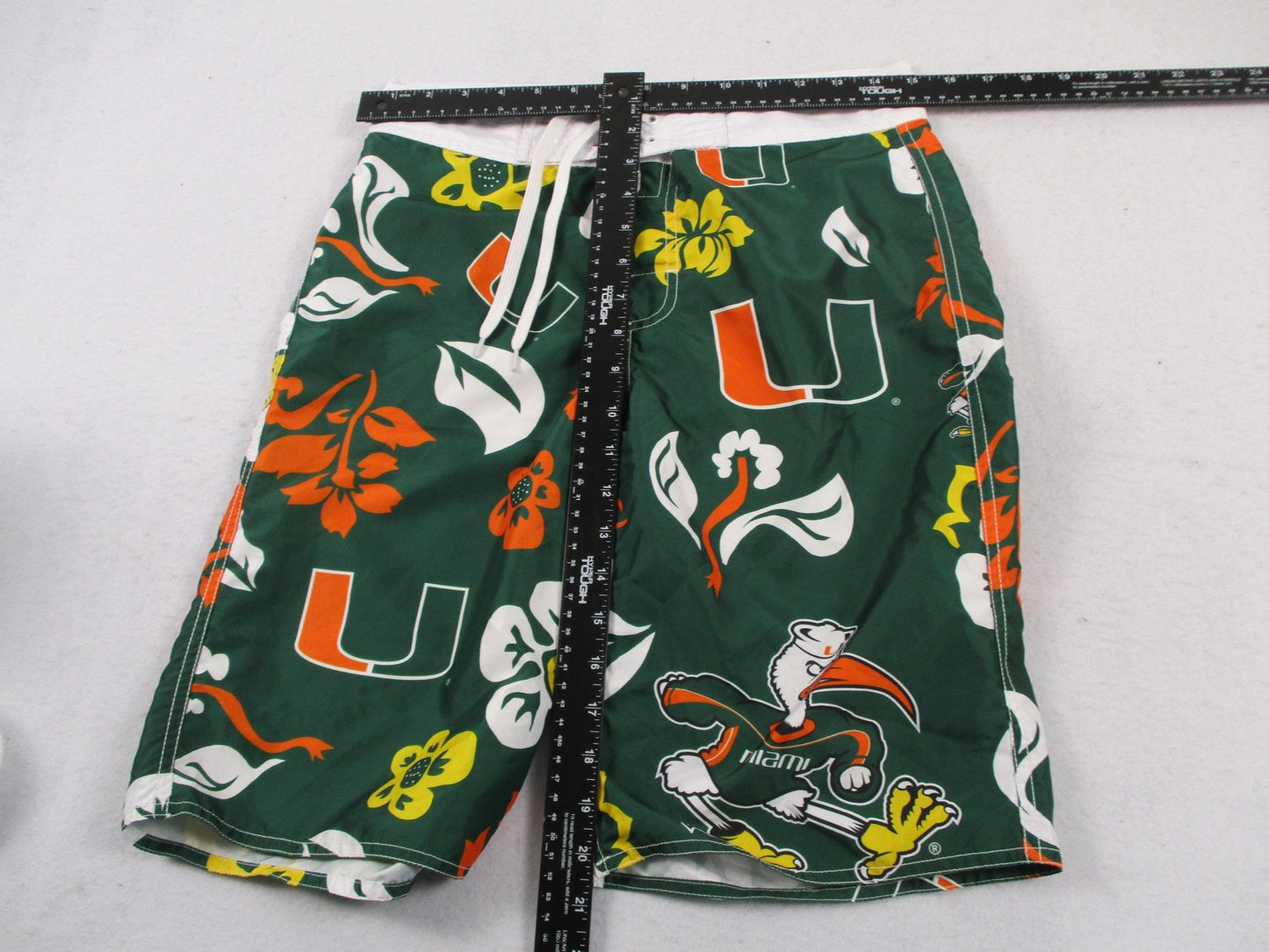 Miami Hurricanes Shorts Mens 30 Green NCAA Football Wes And Willy Swim Trunks8