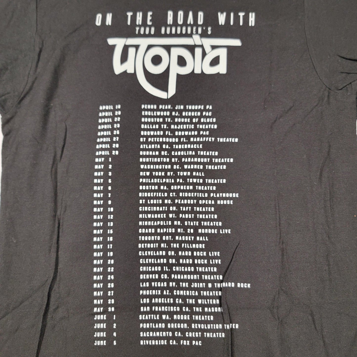 2 Pack Todd Rundgren Utopia Tour & Christopher Cross Black Tshirts Sz S
