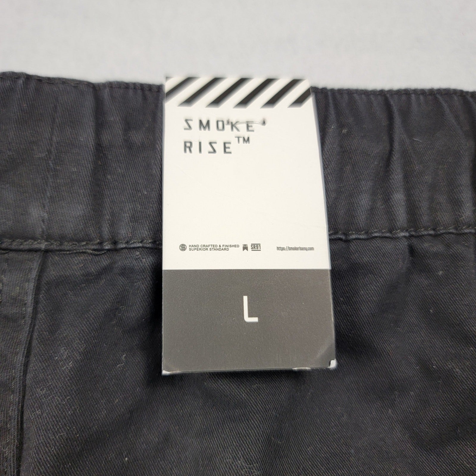 Smoke Rise Men’s Cargo Shorts Black Size L Streetwear Utility Pockets NWT4