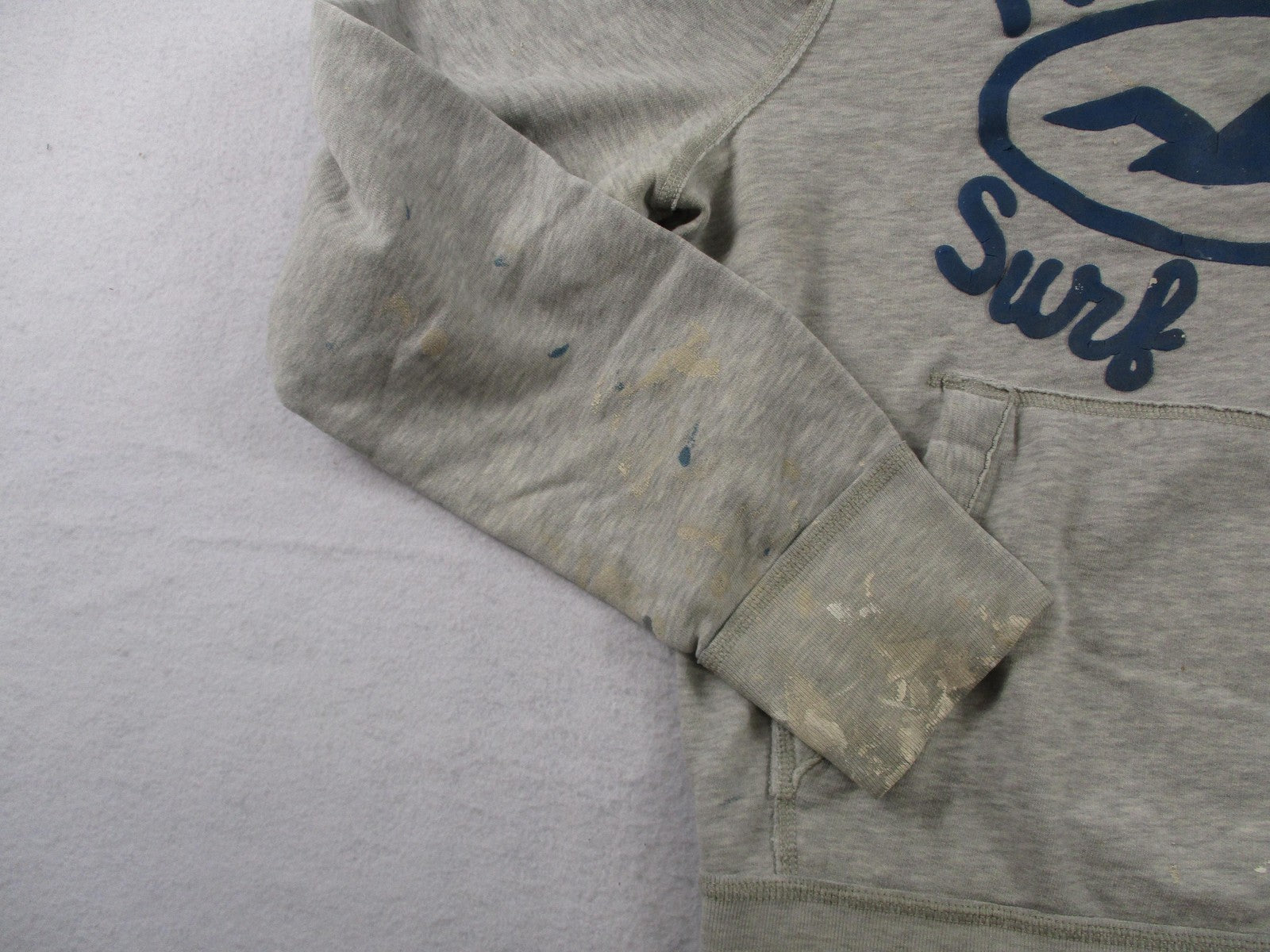 Hollister Hoodie Womens Large Gray Surf Club Graphic Pullover Fleece Sweatshirt3