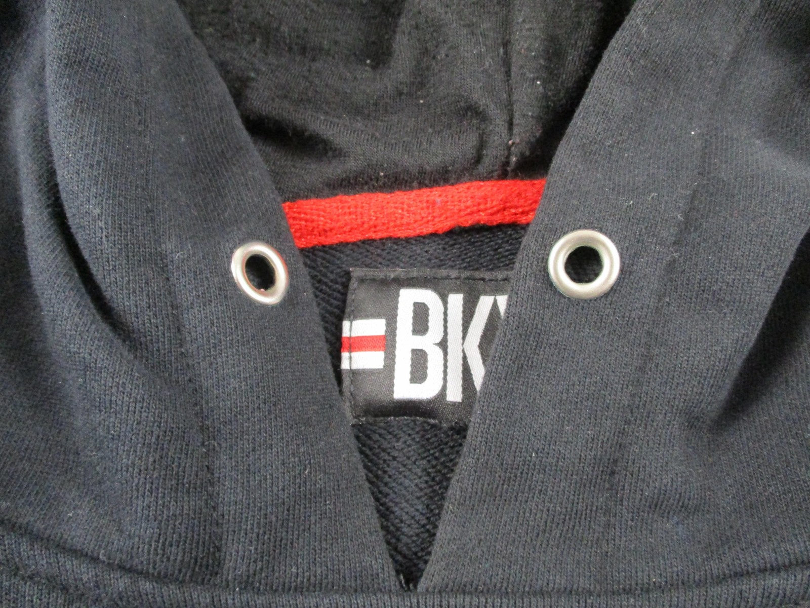 BKYS Hoodie Mens Medium Black Pullover Sweatshirt Heart Rhinestone Graphic 16659