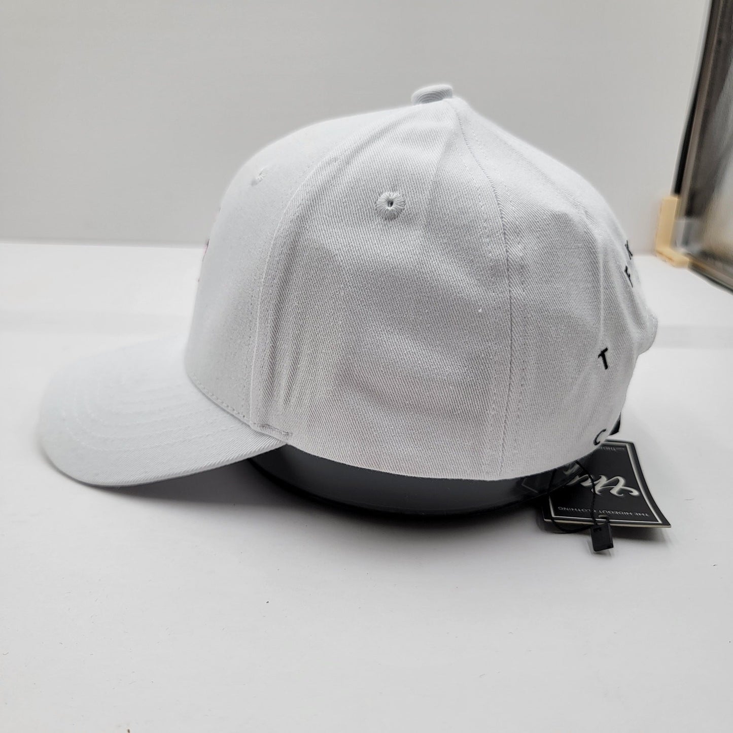 THC The Hideout Clothing Blank Letters Dad Cap White/Flamingo Pink 1 of 1001