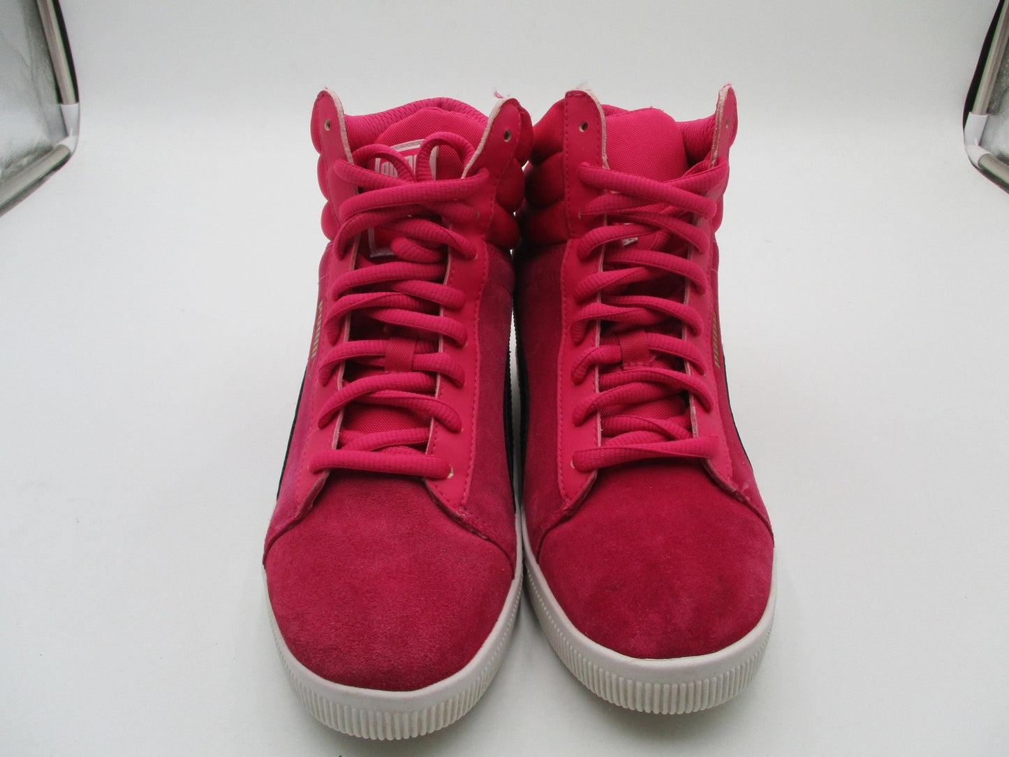 Puma Sportlifestyle Shoes Womens Size 8.5 Pink Suede High Top Wedge 356049-031