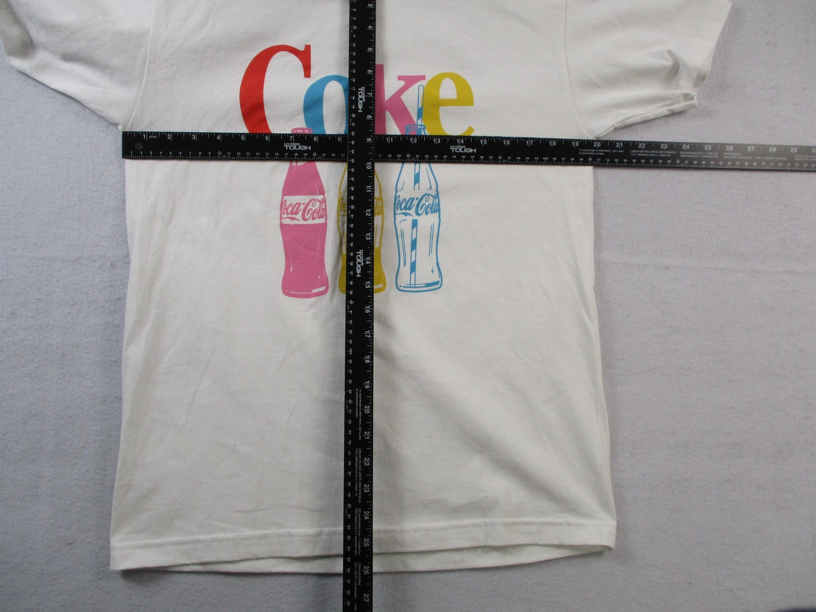 CocaCola Coke Shirt Mens Medium White Bottle Graphic Soda Pop Logo Tee 15075