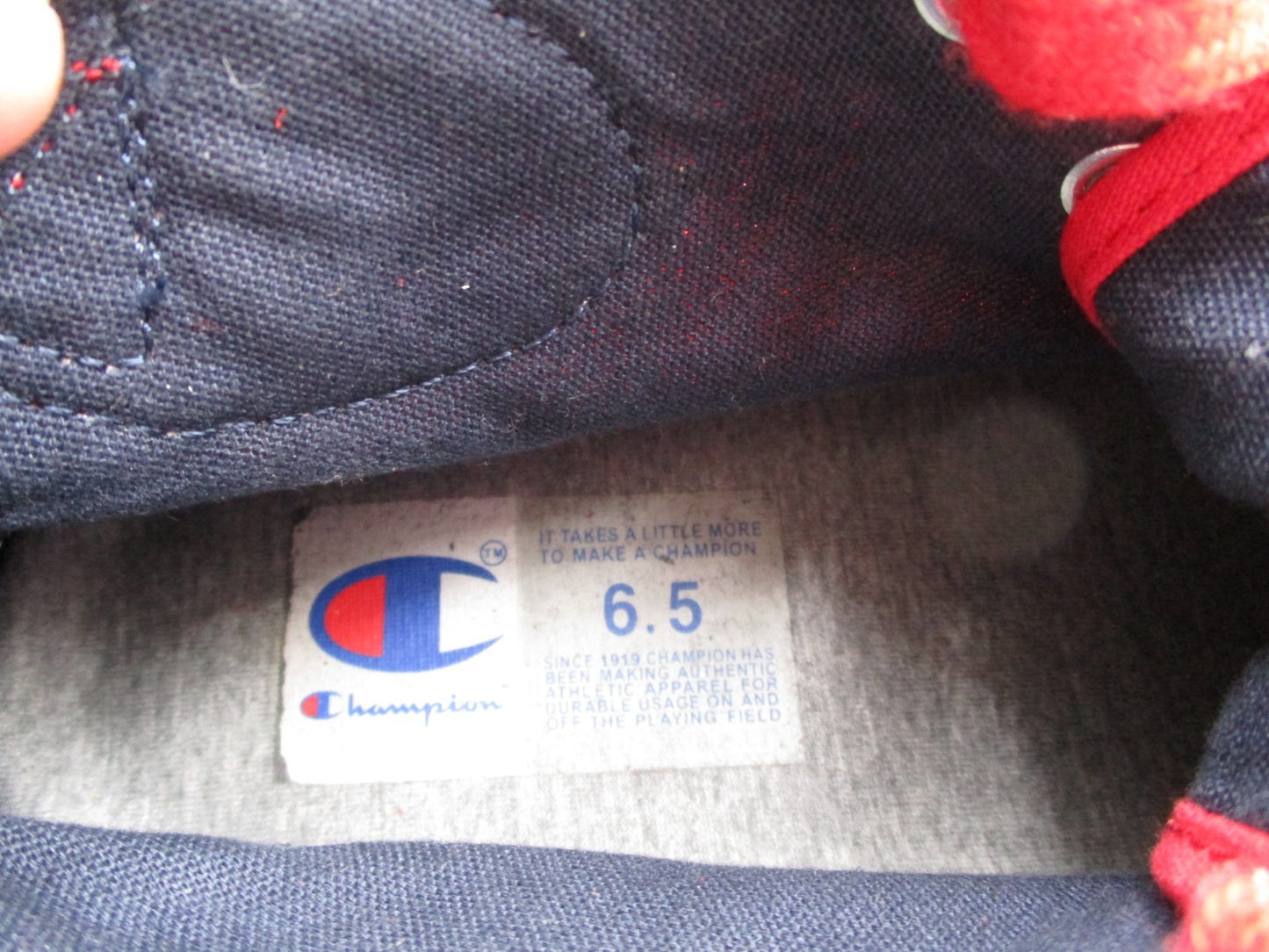 Champion Freshman Mid Top Sneaker Red Navy Youth 6.5Y Womens 8 Pre-Owned8