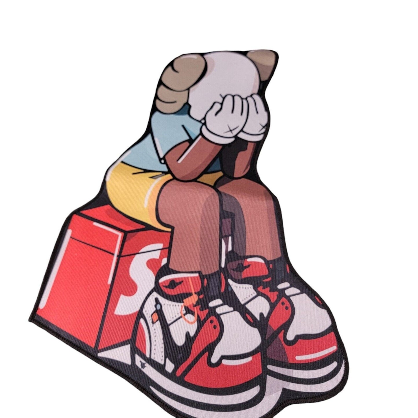 Supreme Kaws Figure Shaped Soft Rug, Sneakerhead, Street Art Carpet, 30"x20"0