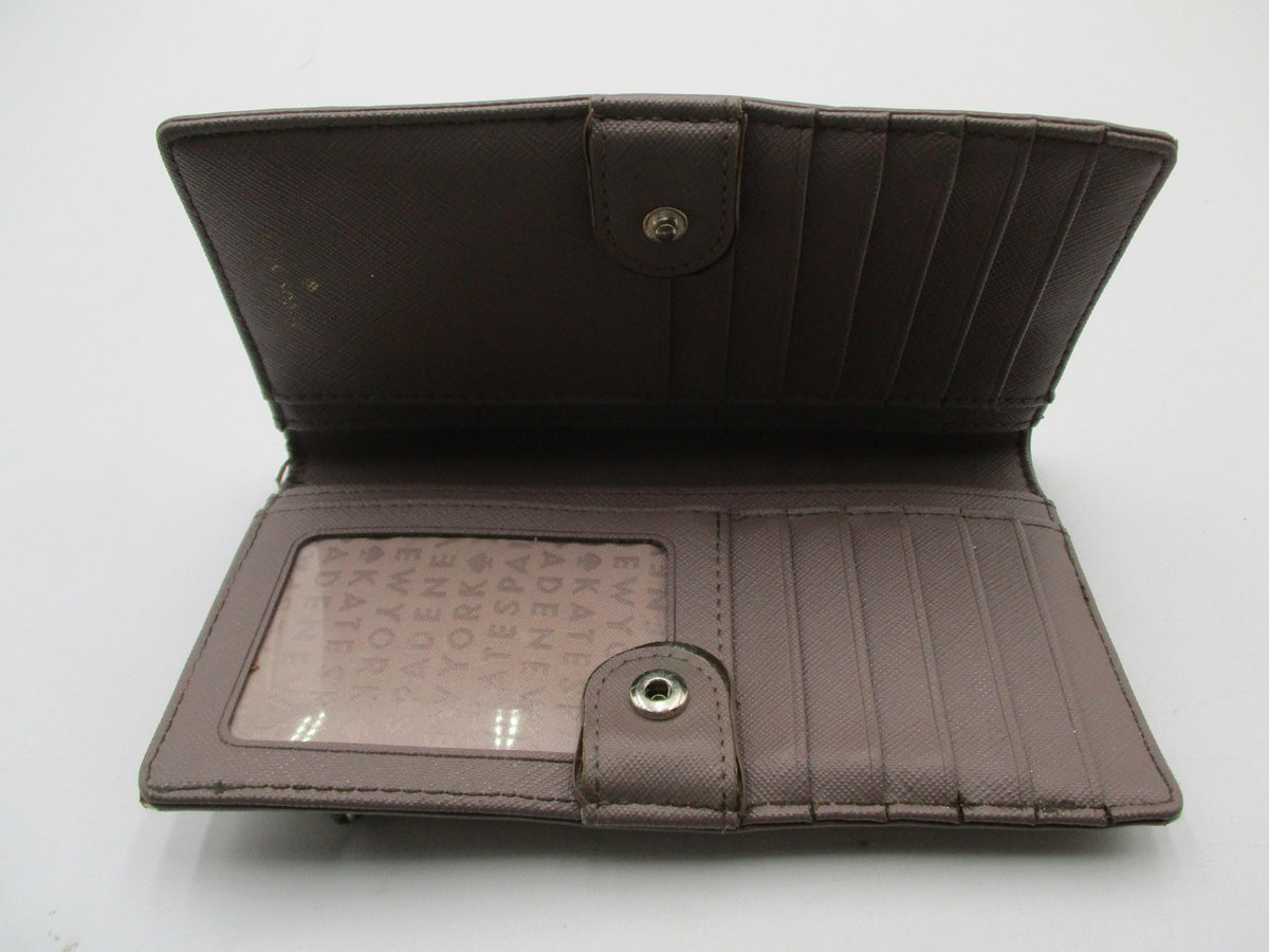 Kate Spade Wallet Women's One Size Brown Leather Wristlet Folding ID Case12