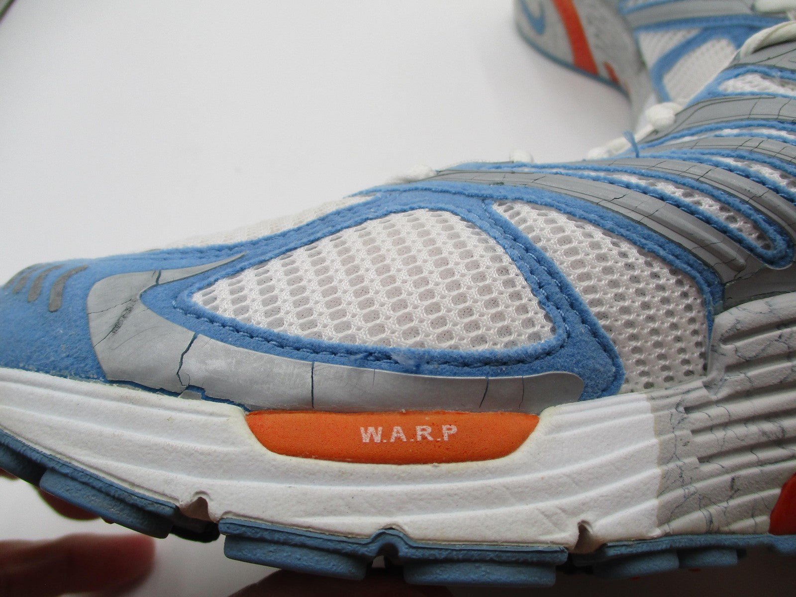 Vintage Nike Zoom Air Structure Shoes Women Sz 9.5 White Blue Orange Running 1T418