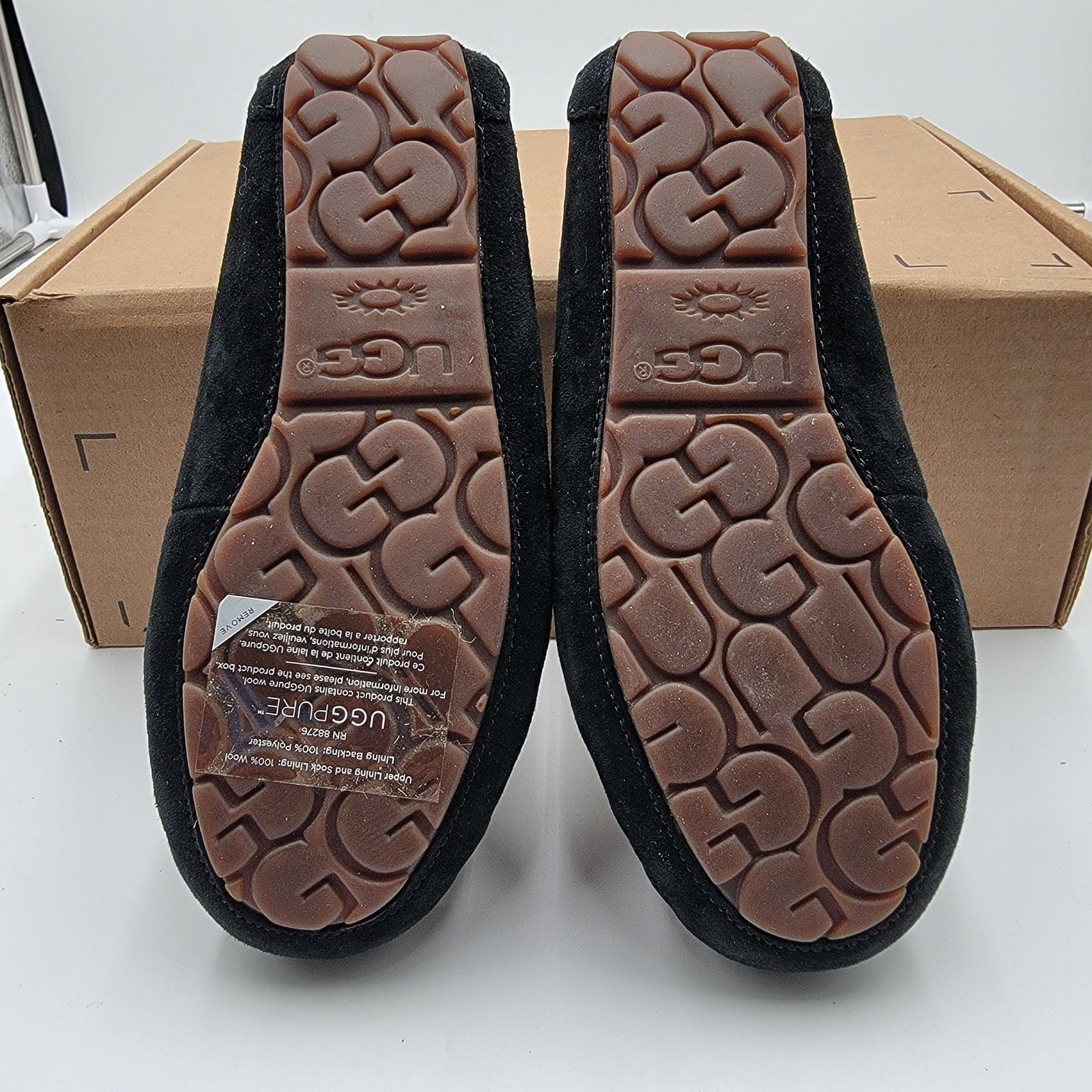 UGG Dakota Black Slipper, Women's Size 5, Wool Lined