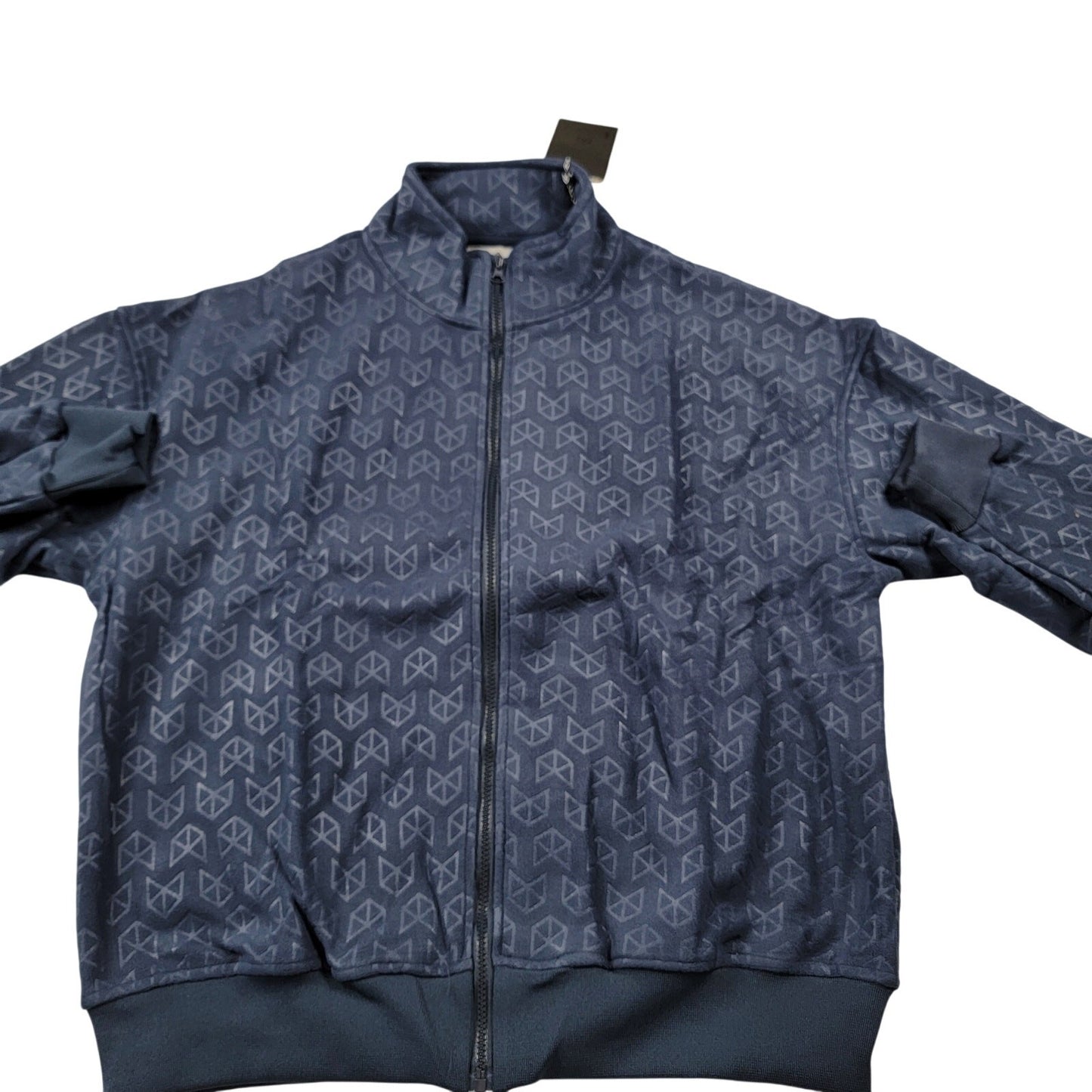 Rawgear Navy Blue Geometric Pattern Full Zip Jacket Men's