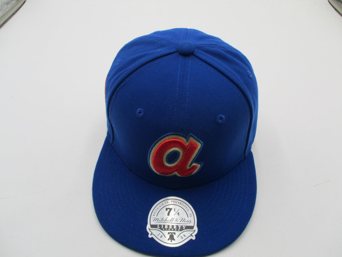 Atlanta Braves Hat Cap Fitted Mens 7 1/4 MLB Baseball Mitchell Ness Cooperstown10