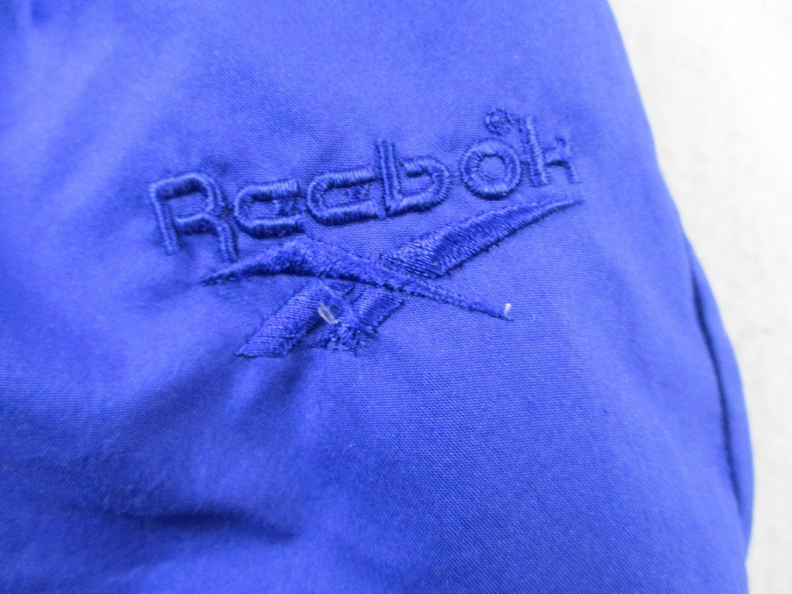 Vintage Reebok Track Pants Womens M Blue Warm Up Elastic Cuff Zip Pocket 14536