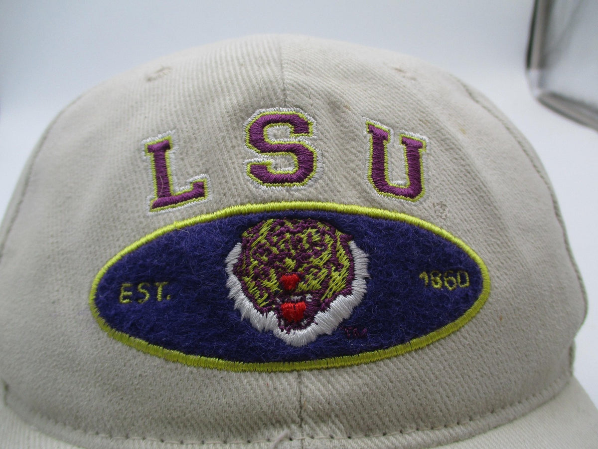 LSU Tigers Hat Cap Strap Back One Size Beige NCAA Football Twins Enterprise Mens1