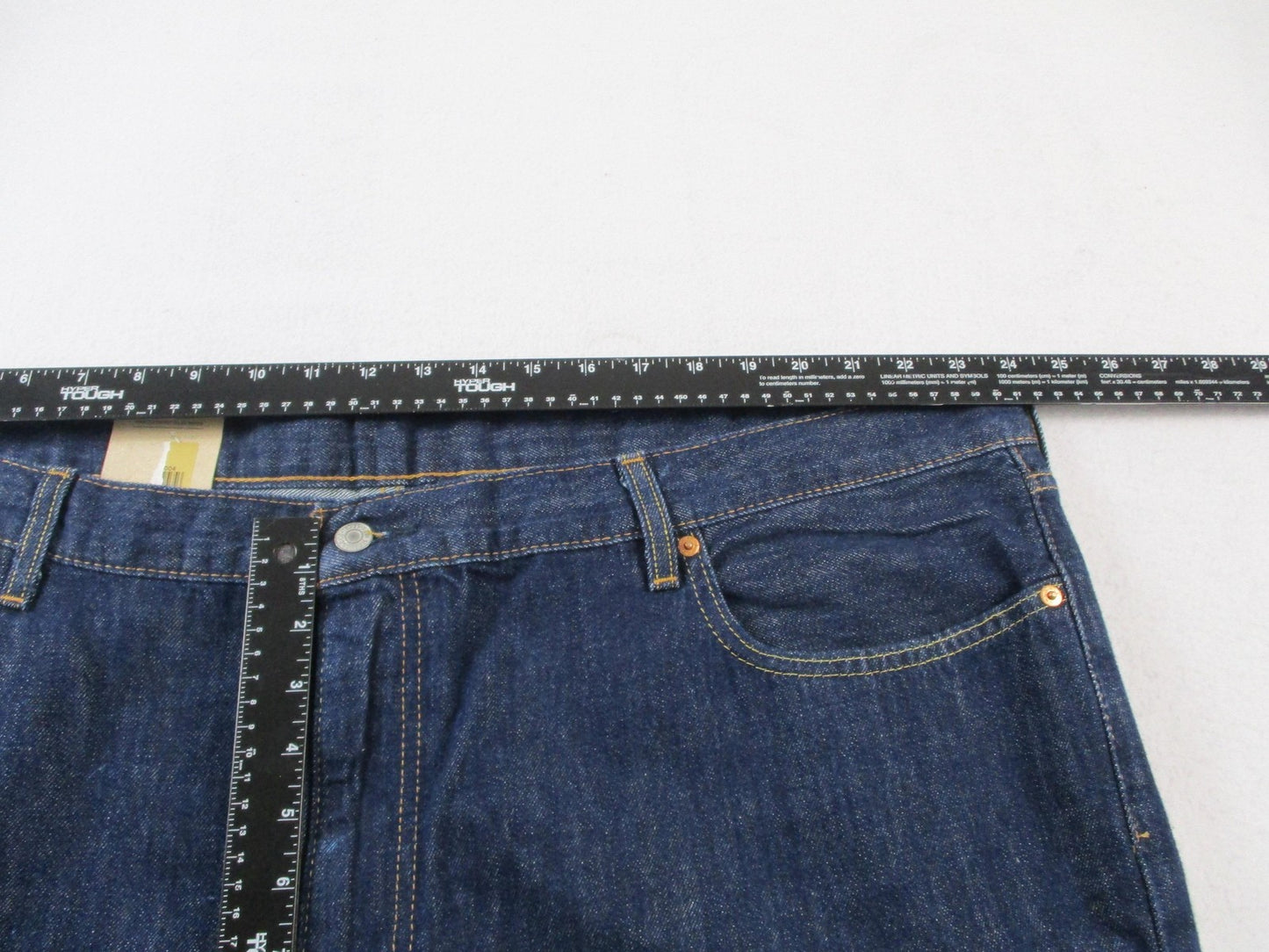 Levi's 469 Loose Shorts Mens 48 Blue Dark Wash Denim 9 Inseam Relaxed Fit 14197