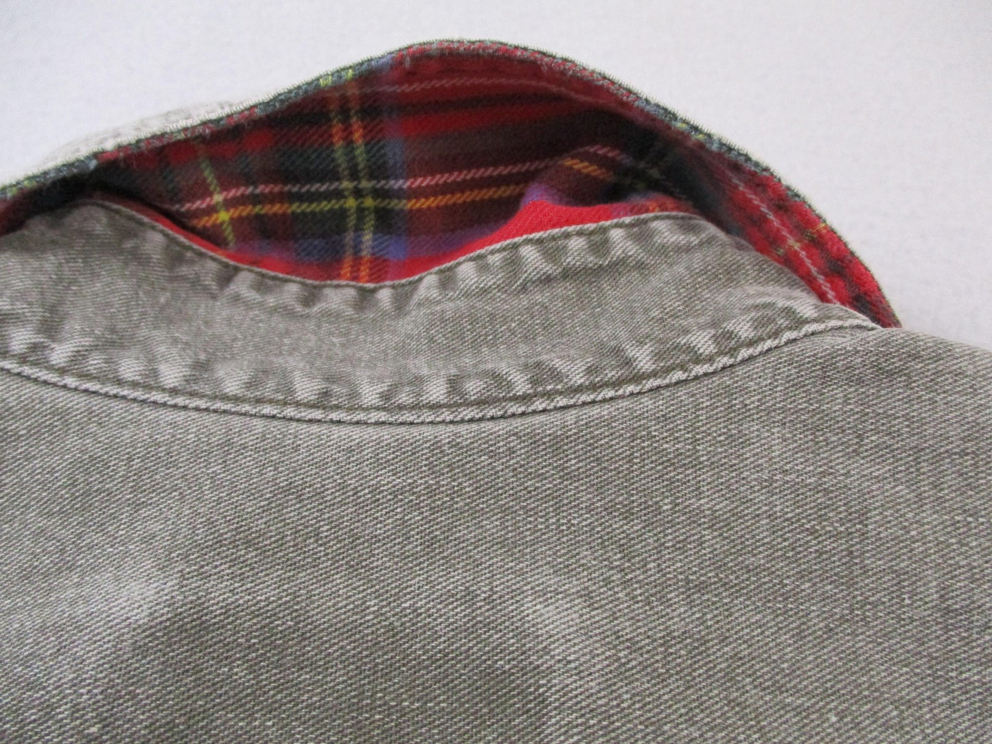 Vintage 90s Cabela's Flannel Lined Stonewash Shirt Mens M Distressed Used 161012
