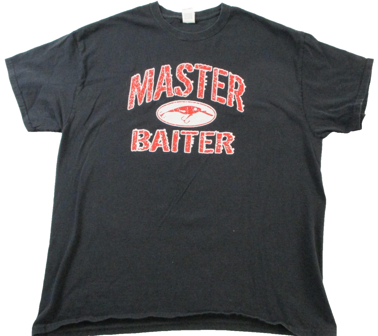 Master Baiter Shirt Mens XL Black Gildan Funny Fishing Graphic Novelty Tee 15740