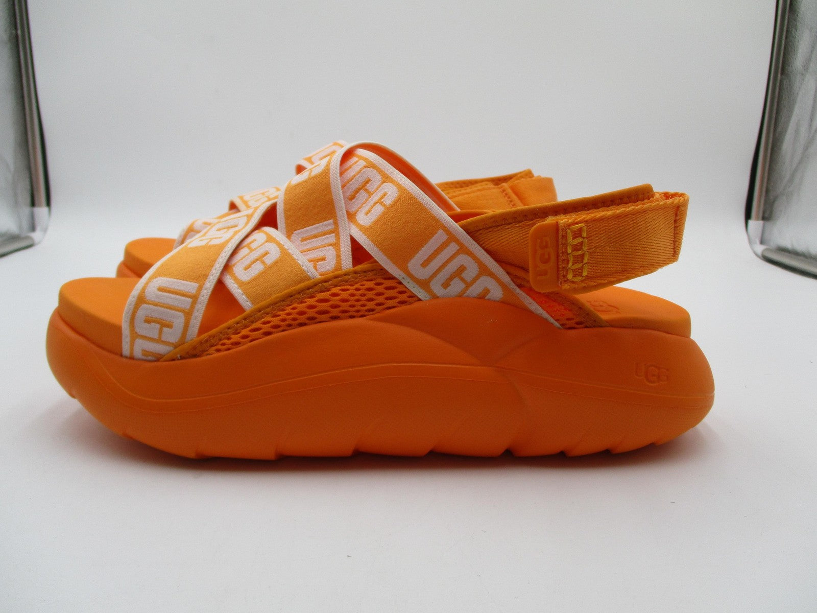 UGG 1110090 Shoes Womens Size 10 41 Orange Logo Strappy Platform Wedge Sandals2