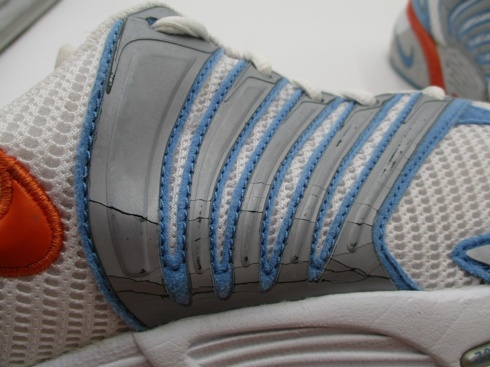 Vintage Nike Zoom Air Structure Shoes Women Sz 9.5 White Blue Orange Running 1T412