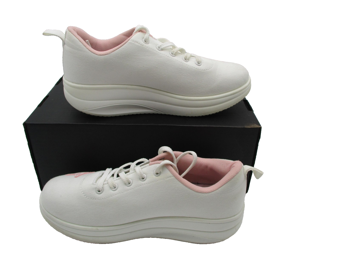 Ruideng Shoes Womens Size 9.5 White Pastel Canvas Star Platform Sneakers (1G8)3