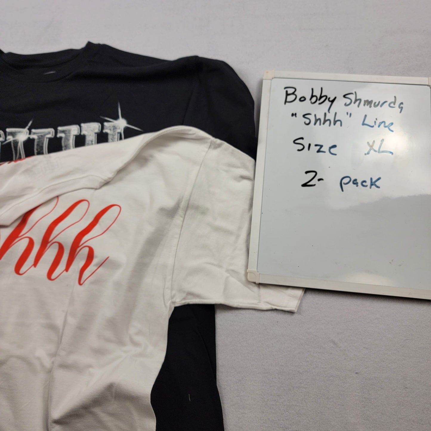 Bobby Shmurda SHHH “Shhh” 2Pack TShirt Set White/Black XL New 72810