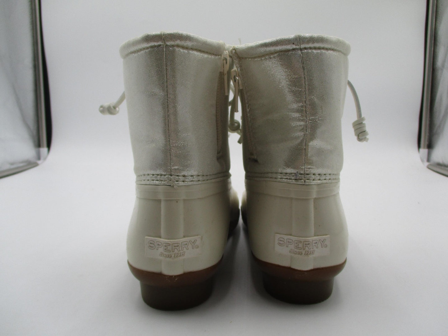 Sperry Saltwater Boots Girls Size 4 White Waterproof Duck Rain Snow Winter3