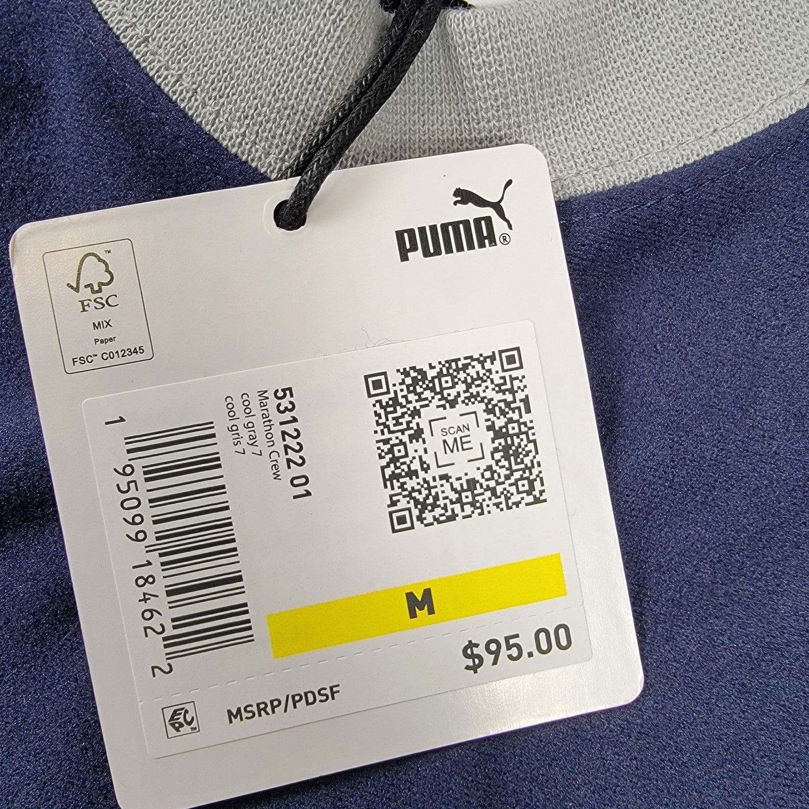 Puma x The Marathon Clothing Mens Long Sleeve Crew Sz M 531222 01