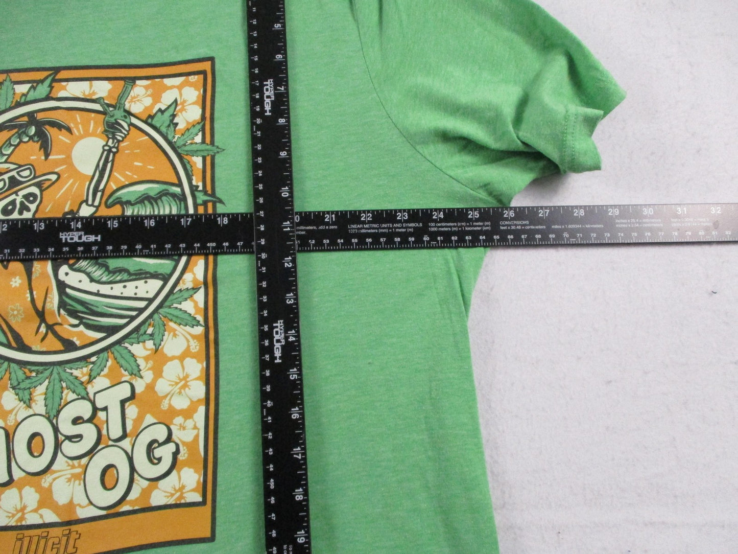 Bella + Canvas Ghost OG Shirt Mens 2XL Green Skeleton Surf Weed Graphic Tee4