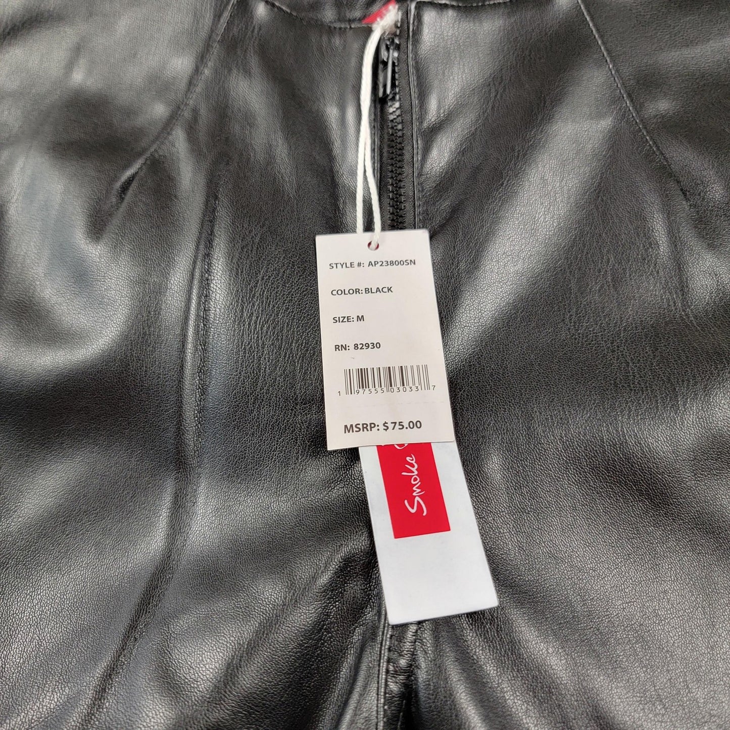 Smoke Rise Red Team Pants Women Medium Black Faux Leather Moto Stretch New