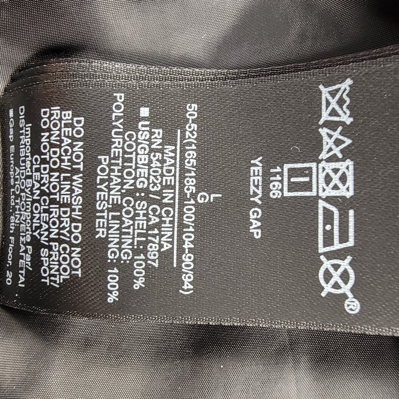 Yeezy Gap Engineered by Balenciaga Coated Cotton Parka Black Sz L6