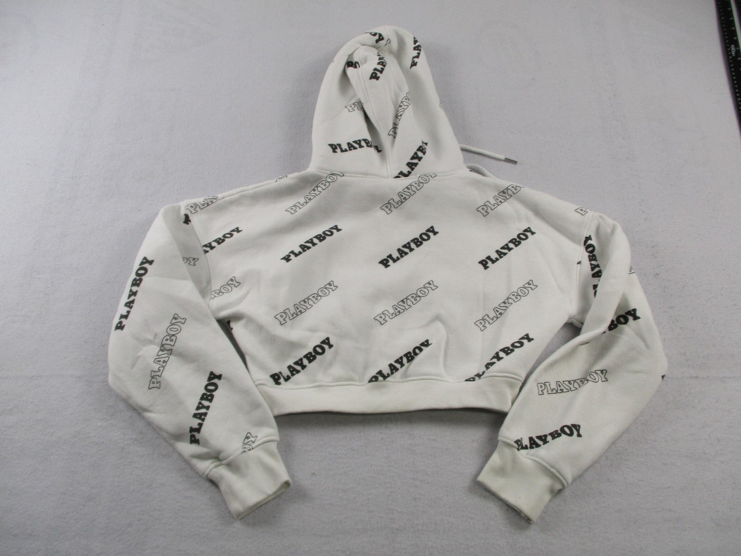 Missguided X Playboy Tracksuit Set Women's 2 White Fleece Hoodie & Joggers13