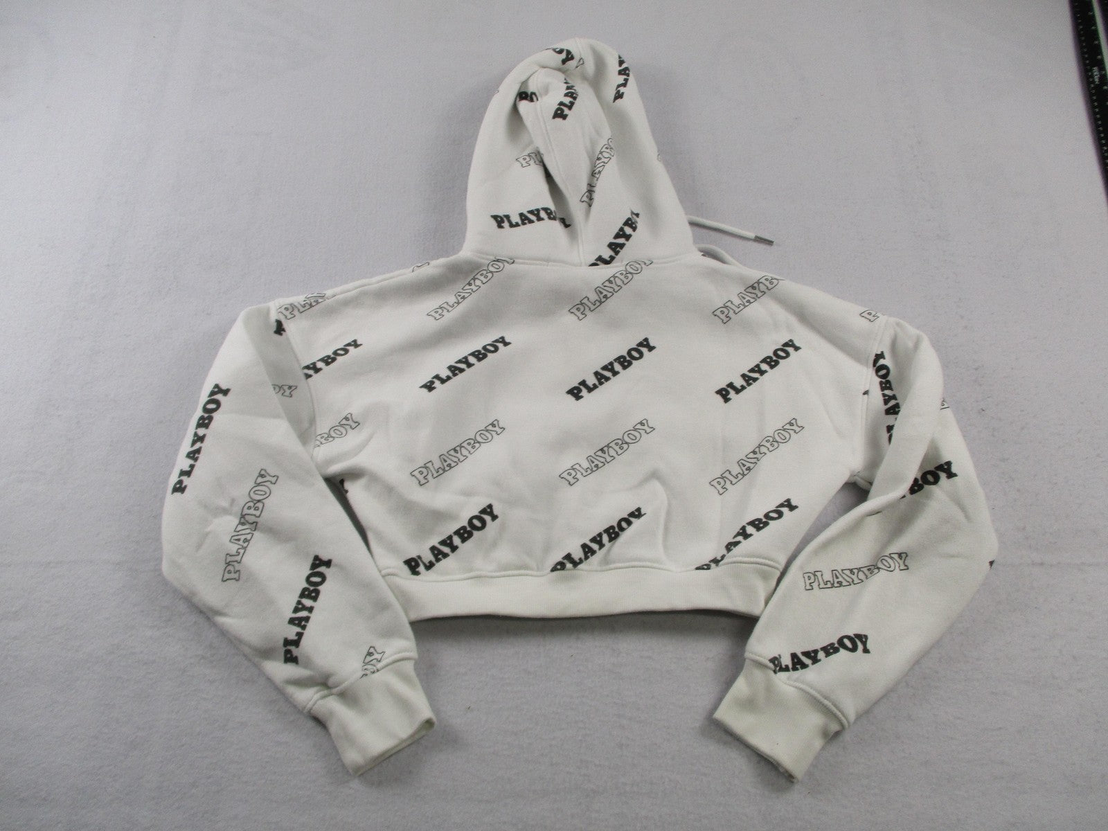 Missguided X Playboy Tracksuit Set Women's 2 White Fleece Hoodie & Joggers13