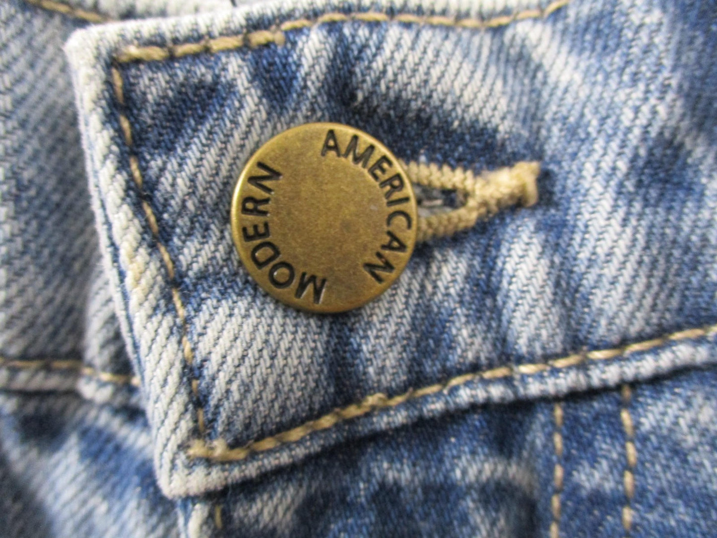 Modern American Jackson Cuff Jeans Womens 26 Smokey Blue High Rise Straight 14704