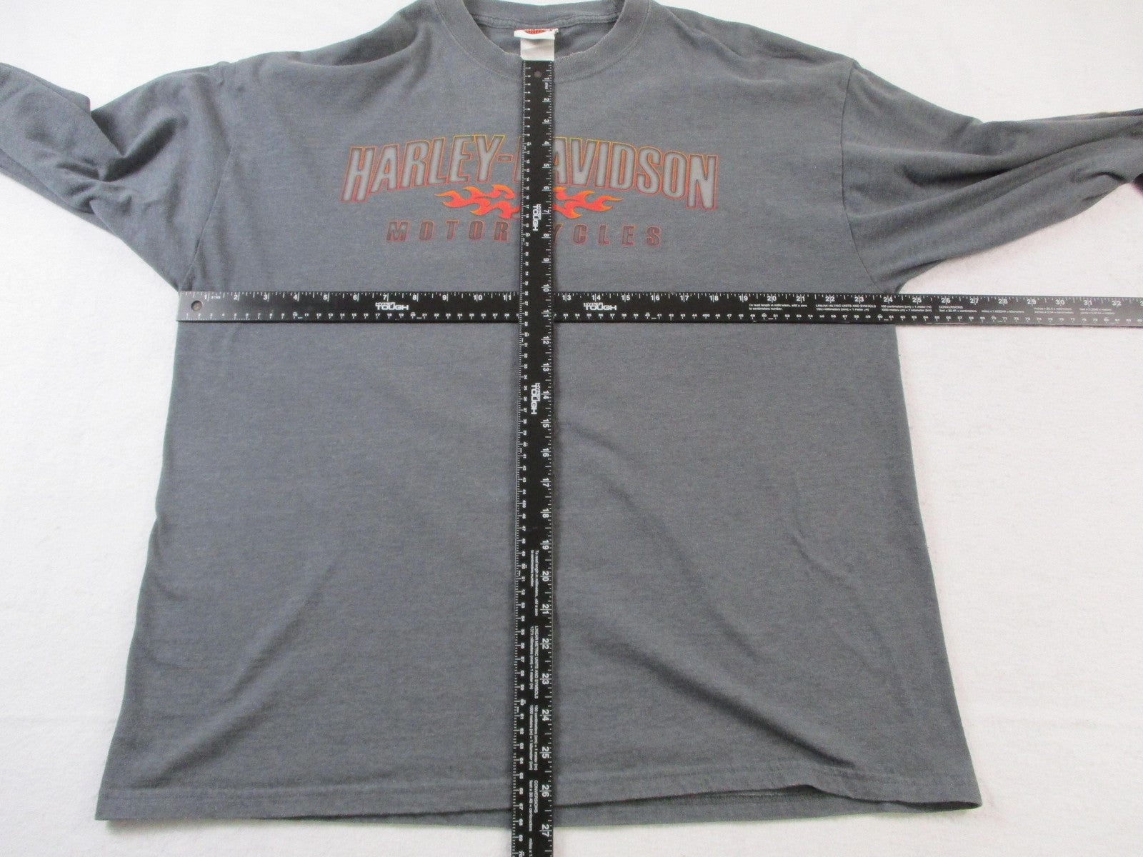 Harley Davidson Beijing China Flame Sleeve Hanes Beefy Long Sleeve XL 15547
