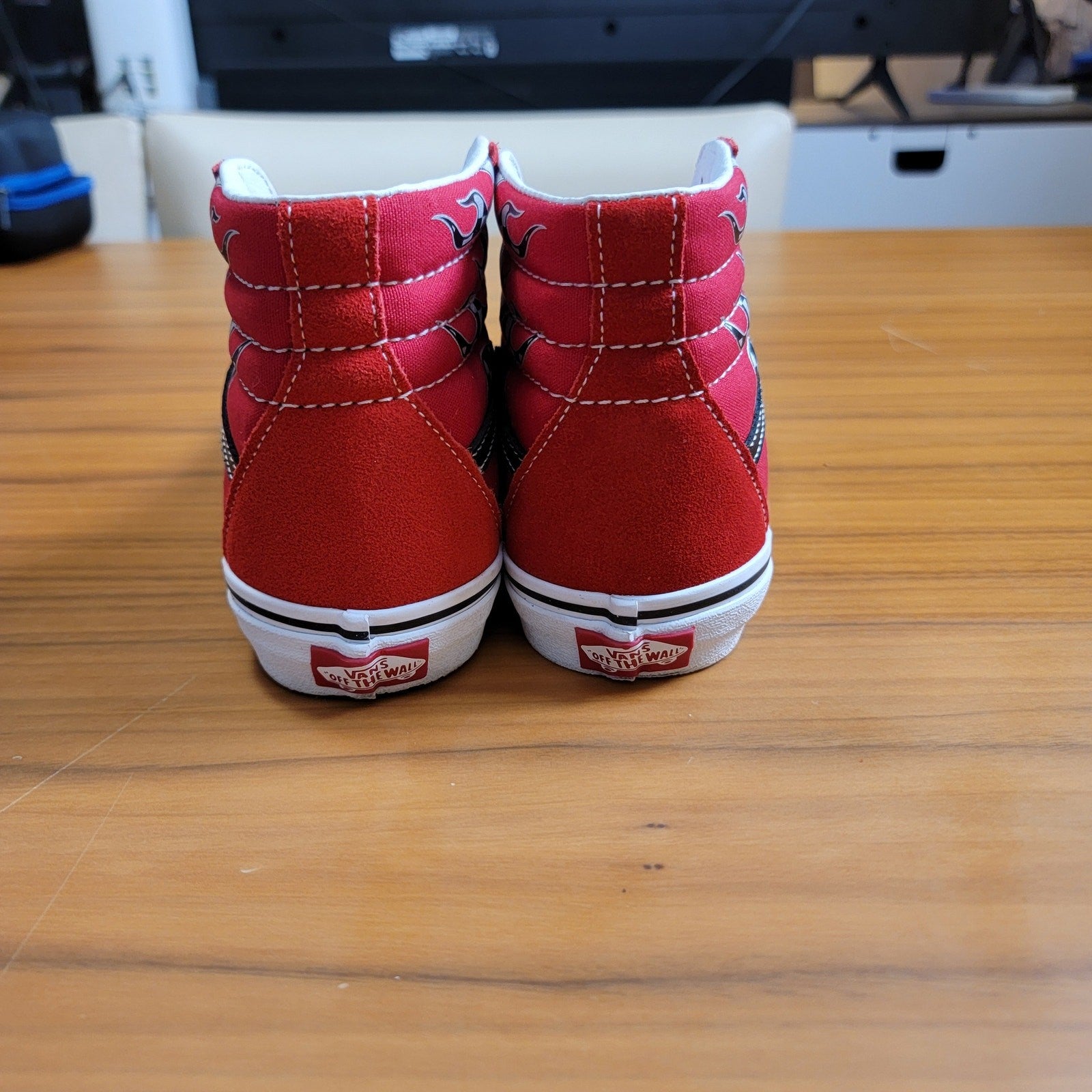 Vans Sk8Hi Reflect Check Flame Red Sneakers Sz 7 VN0A4UI2IZQ