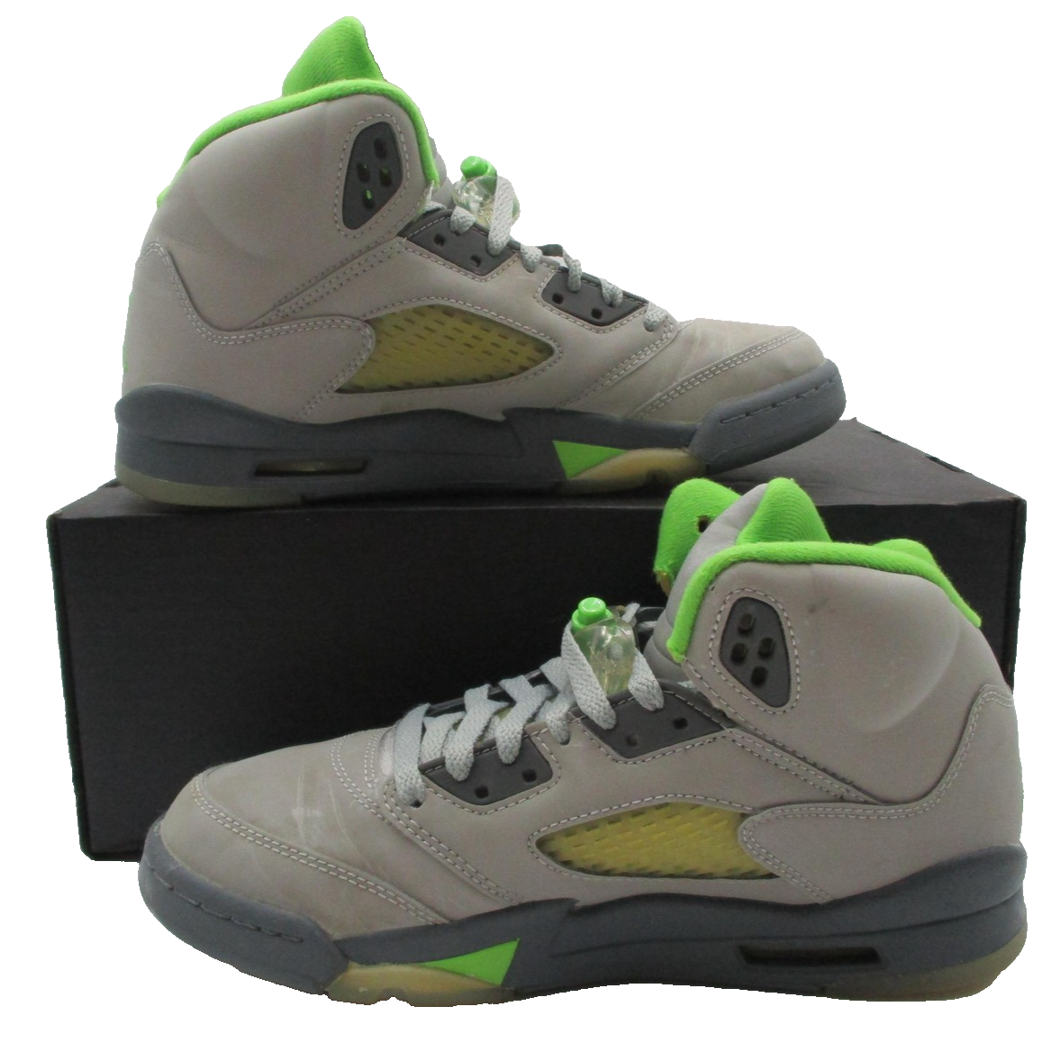 Nike Air Jordan 5 Retro Green Bean Shoes Youth Size 7Y Gray Volt GS DQ3734-0031