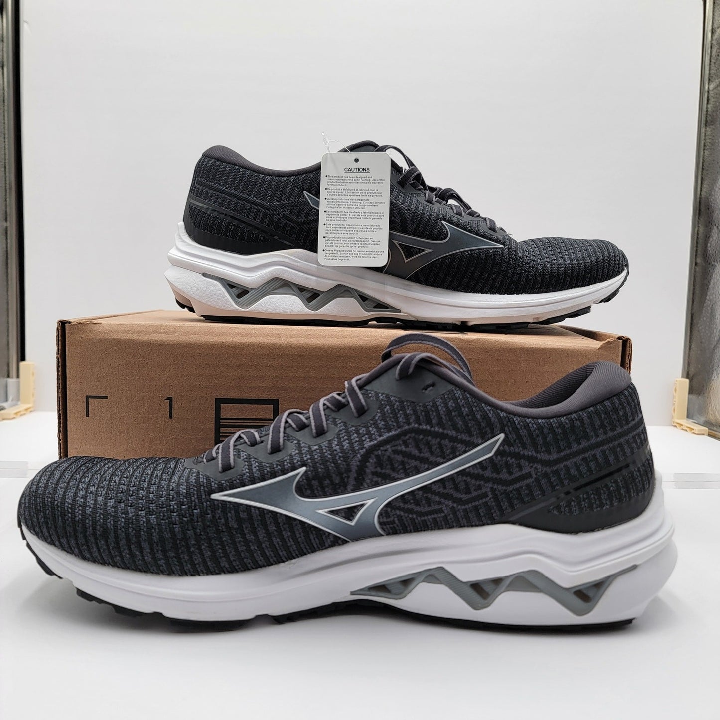 Mizuno Wave Inspire 18 Waveknit 'Black Anthracite' Mens Sz 11.5 J1GC221304