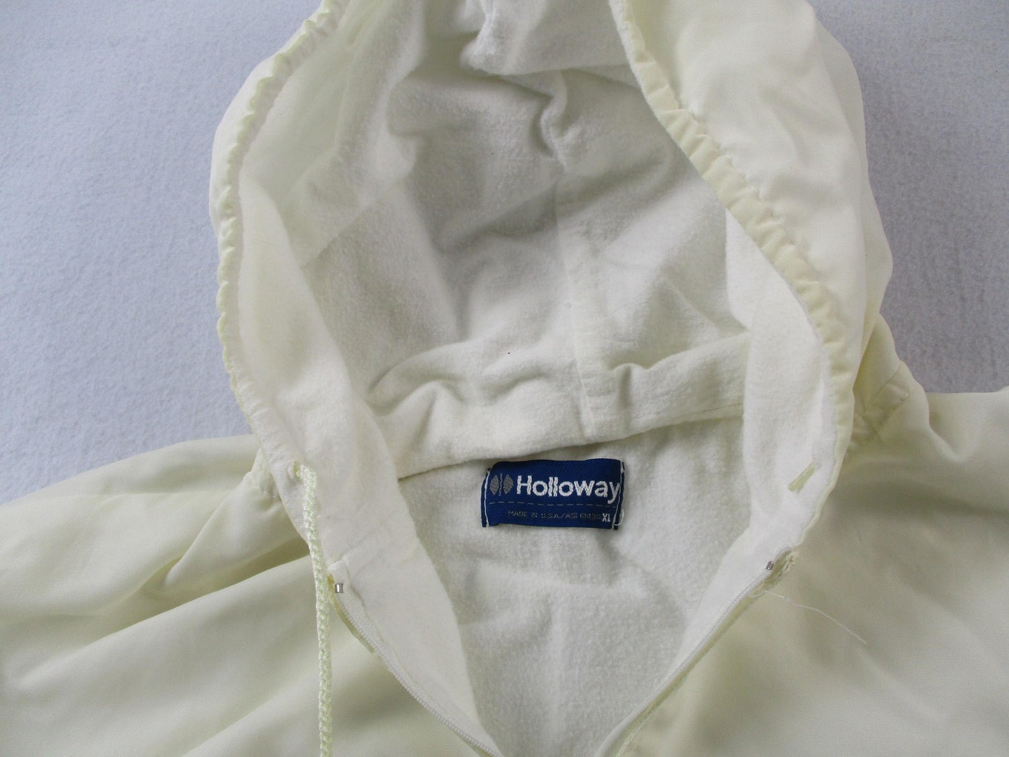 Vintage Holloway Jacket Mens XL White Hooded 1/2 Zip Track NP Varsity 16465