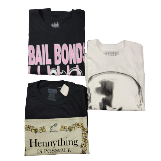 3 Tshirt Bundle Bobby Shmurda Shhh, Rat Face and Hennything Sz Med