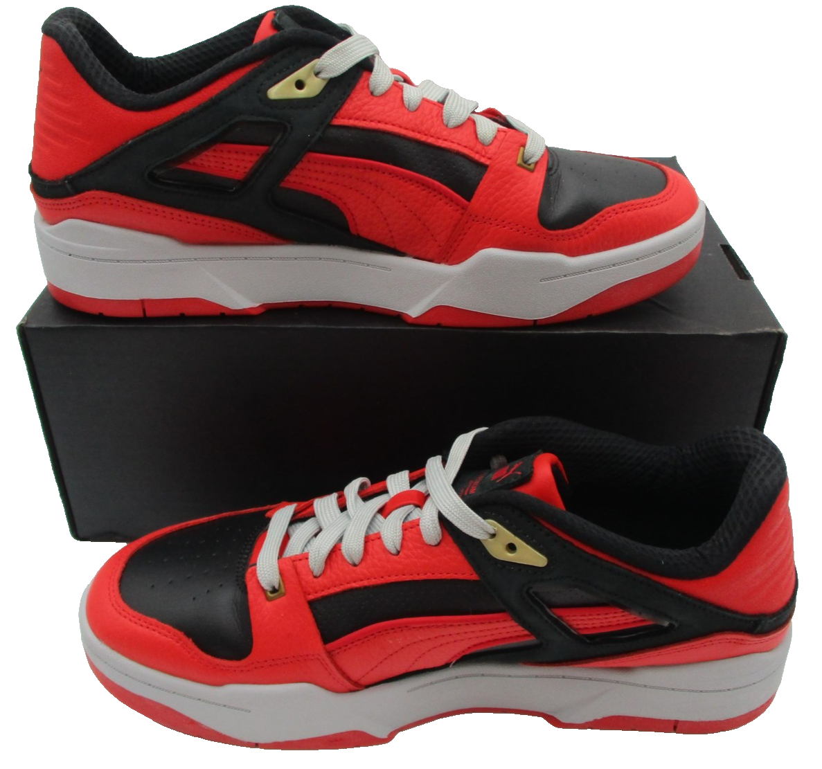 Puma Slipstream INVDR Shoes Men Sz 10.5 Red Black Leather Low Top 38996801 1S93