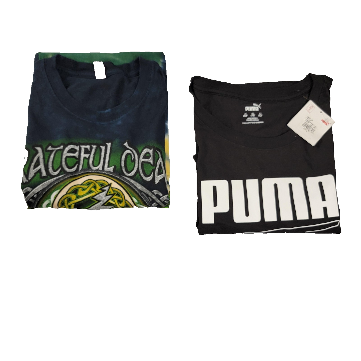 Grateful Dead Shirt Tie Dye and Puma Black w Logo Mens 4XL 2 Tee Bundle