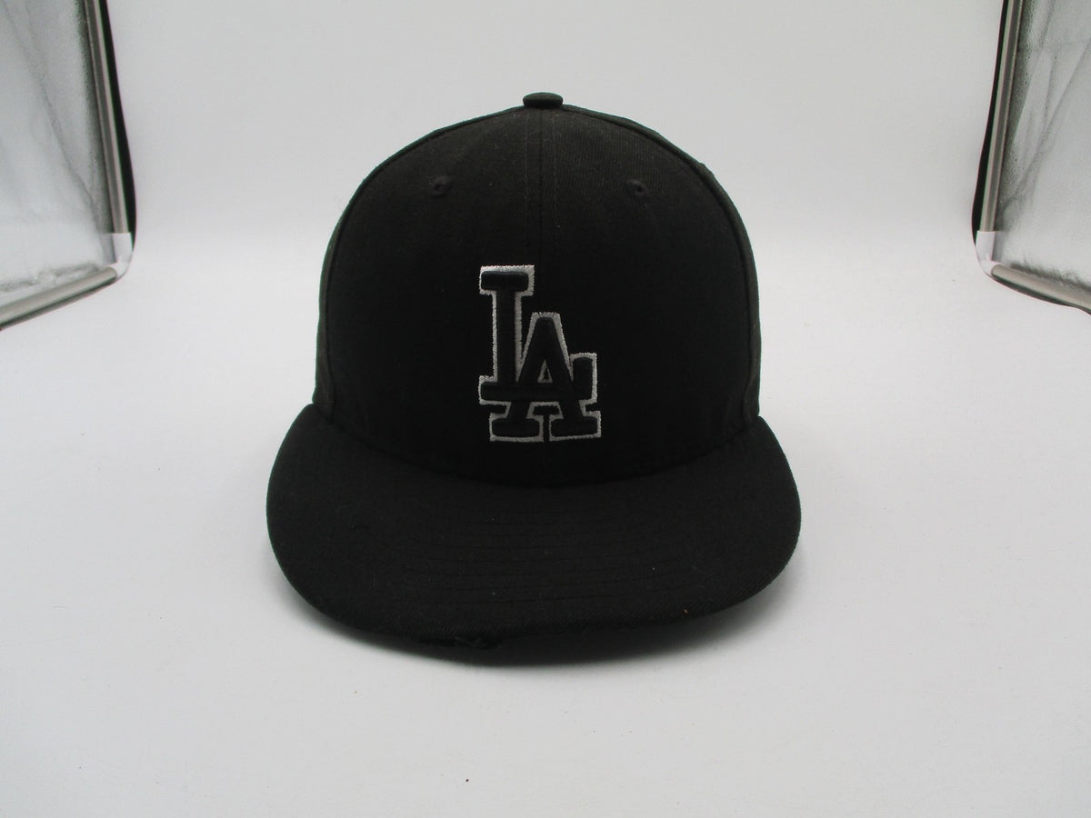Los Angeles Dodgers Hat Cap Fitted Mens 7 Black MLB Baseball 59FIFTY New Era0